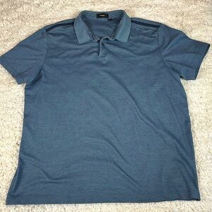 Theory Men's Blue Polo Shirt, Size XXL